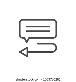 Reply message line icon