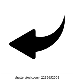Reply outline vector icon. Thin line black reply icon, vector illustration on white background