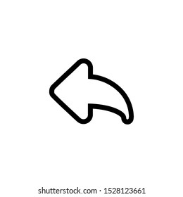 Reply / respond to message or chat arrow line art vector icon for apps and websites