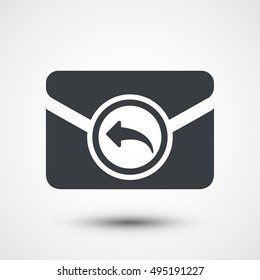 Reply, respond to message. Mail icon