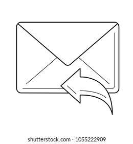 Reply vector line icon isolated on white background. Reply line icon for infographic, website or app.
