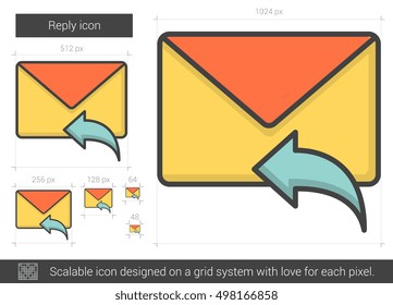 Icono de la línea vectorial de respuesta aislado en fondo blanco. Icono de línea de respuesta para infografía, sitio web o aplicación. Icono escalable diseñado en un sistema de cuadrícula.