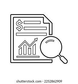 Report analysis line icon. Outline vector.
