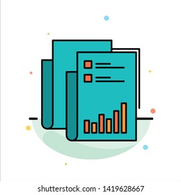Report, Analytics, Audit, Business, Data, Marketing, Paper Abstract Flat Color Icon Template