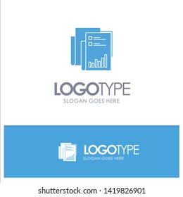 Report, Analytics, Audit, Business, Data, Marketing, Paper Blue Solid Logo with place for tagline