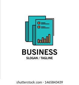 Report, Analytics, Audit, Business, Data, Marketing, Paper Business Logo Template. Flat Color. Vector Icon Template background