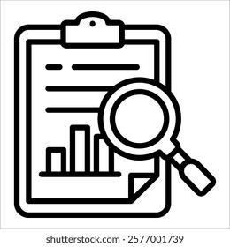 Report Analytics Icon Element For Design