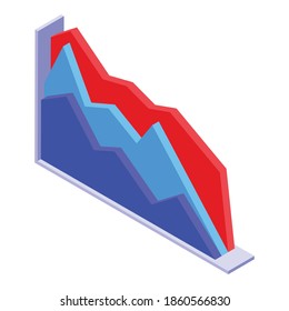 Report annual graph icon. Isometric of report annual graph vector icon for web design isolated on white background