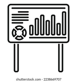 Indicar vector de esquema de icono de auditoría. Documento comercial. Gráfico de papel