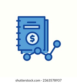 report blue icon, isolated icon in light background, perfect for website, blog, logo, graphic design, social media, UI, mobile app