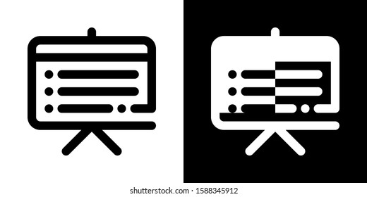 Report Board Presentation Icon Set - Business