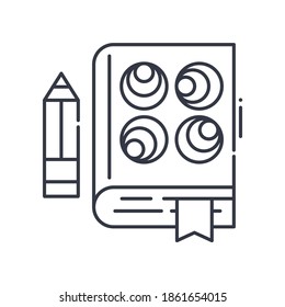 Report book icon, linear isolated illustration, thin line vector, web design sign, outline concept symbol with editable stroke on white background.