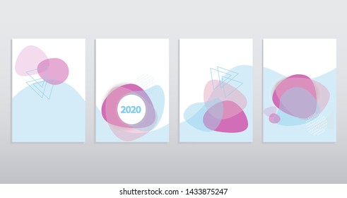 Report brochure cover set vector. Organic modern abstract design background.