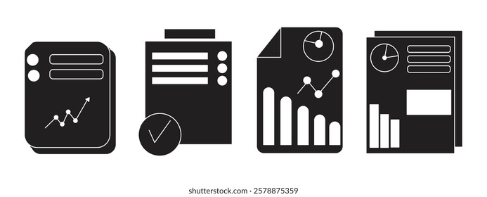 report, business checklist, setting progress management project goals, eps 10 on white background