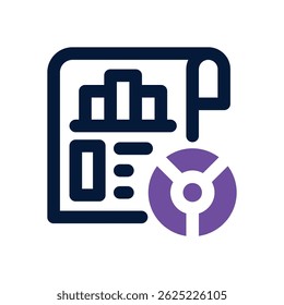 ícone de duotônico de relatório. Ícone vetorial moderno e elegante para sites, aplicativos móveis, materiais de marketing e design corporativo. Totalmente dimensionável e pronto para uso.