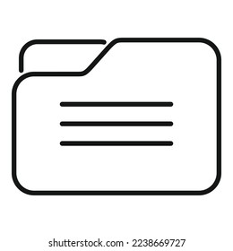 Report business folder icon outline vector. Document data. File market