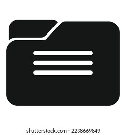 Report business folder icon simple vector. Document data. File market