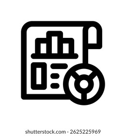 ícone do relatório de linha de negócios. Ícone de vetor limpo e minimalista para sites, aplicativos móveis, apresentações e logotipos. Totalmente dimensionável e personalizável para qualquer projeto.