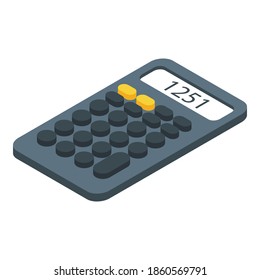 Report calculator icon. Isometric of report calculator vector icon for web design isolated on white background
