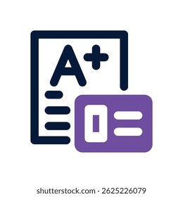 report card duotone icon. Sleek and modern vector icon for websites, mobile apps, marketing materials, and corporate design. Fully scalable and ready to use.