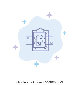 Report, Card, File, User ID,  Blue Icon on Abstract Cloud Background. Vector Icon Template background