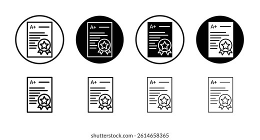 Report card icon flat and simple set design