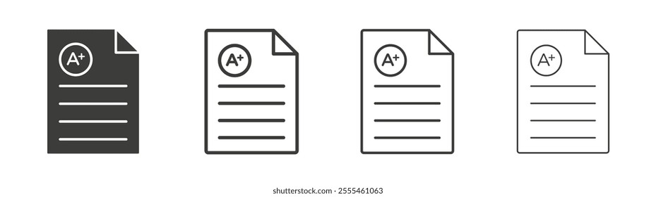 Report card icon pack. vector illustration