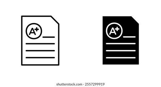 Report card Icon vector. liner and flat style icons set.