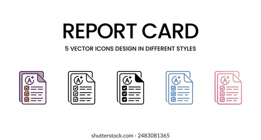 Iconos de la tarjeta de informe ilustración de stock de Vector de estilo diferente