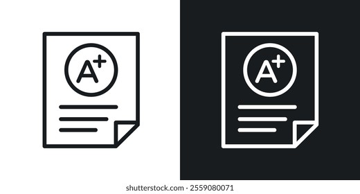 Report card icons. vector set in black colors