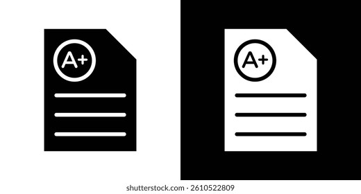 Report card icons vector set in solid flat style