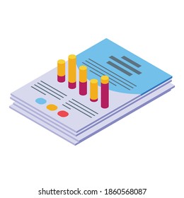 Report chart paper icon. Isometric of report chart paper vector icon for web design isolated on white background