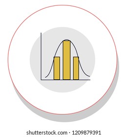 Berichtsdiagramm-Trendsymbol auf weißem Hintergrund für Web-Grafik