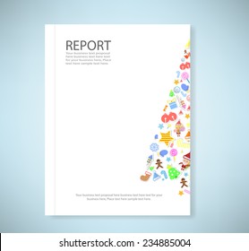 Report christmas tree icon. Vector illustration for christmas card.