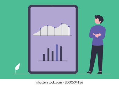 report concept illustration
This illustration uses a flat line style. Each element in the design is an individual vector layer