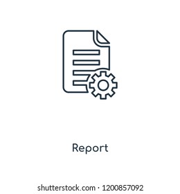 Report concept line icon. Linear Report concept outline symbol design. This simple element illustration can be used for web and mobile UI/UX.