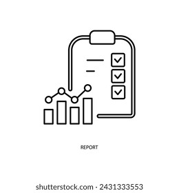 report concept line icon. Simple element illustration. report concept outline symbol design.