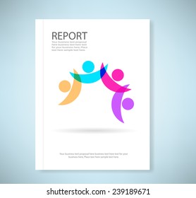 Report concept vector of friendship - Fourth friends together.
