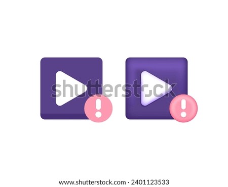 report content. warning video contains sensitive content. infringing content. exclamation mark symbol and video symbol. 3d icon. minimalist flat style and 3d style icon design concept. graphic element