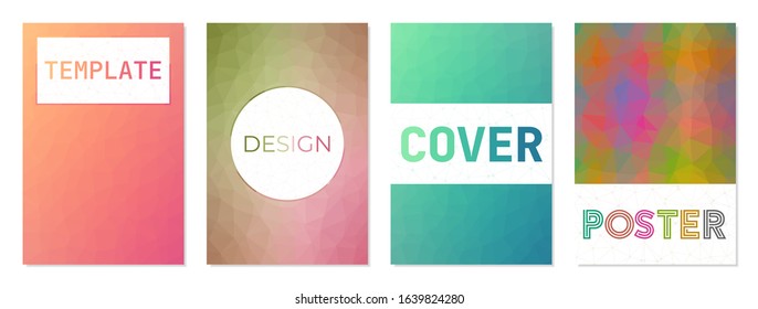 Report cover design. Can be used as cover, banner, flyer, poster, business card, brochure. Captivating geometric background collection. Awesome vector illustration.
