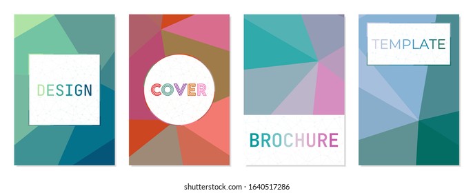 Report cover design. Can be used as cover, banner, flyer, poster, business card, brochure. Captivating geometric background collection. Trendy vector illustration.