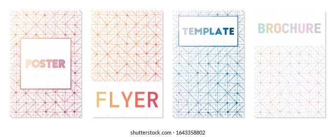 Report cover design. Can be used as cover, banner, flyer, poster, business card, brochure. Authentic geometric background collection. Attractive vector illustration.