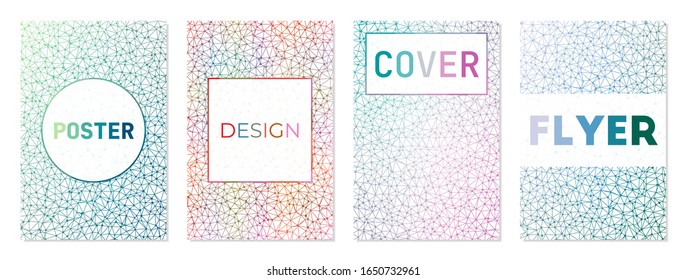 Diseño de portada de informes. Se puede utilizar como portada, banner, volante, afiche, tarjeta de visita, folleto. Sorprendente colección de fondo geométrico. Magnífica ilustración vectorial.