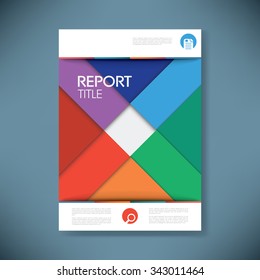 Report cover template for business presentation or brochure. Vibrant and colorful material design style vector background. Eps10 vector illustration.