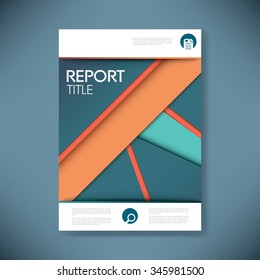 Report cover template for business presentation or brochure. Vibrant and colorful material design style vector background. Eps10 vector illustration.