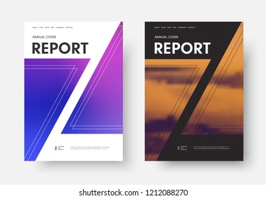 Report cover vector template with letter Z silhouette, mixed gradients and photos. Design of black and white flyer, poster, catalog.