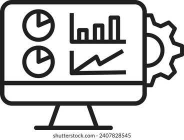 report dash board icon data visualization vector