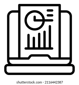 Report data icon outline vector. Business graph. Chart market