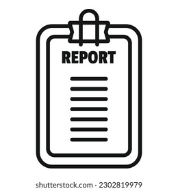 Report data icon outline vector. Document chart. Finance file