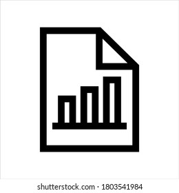 Icono del vector de datos de informes sobre fondo blanco